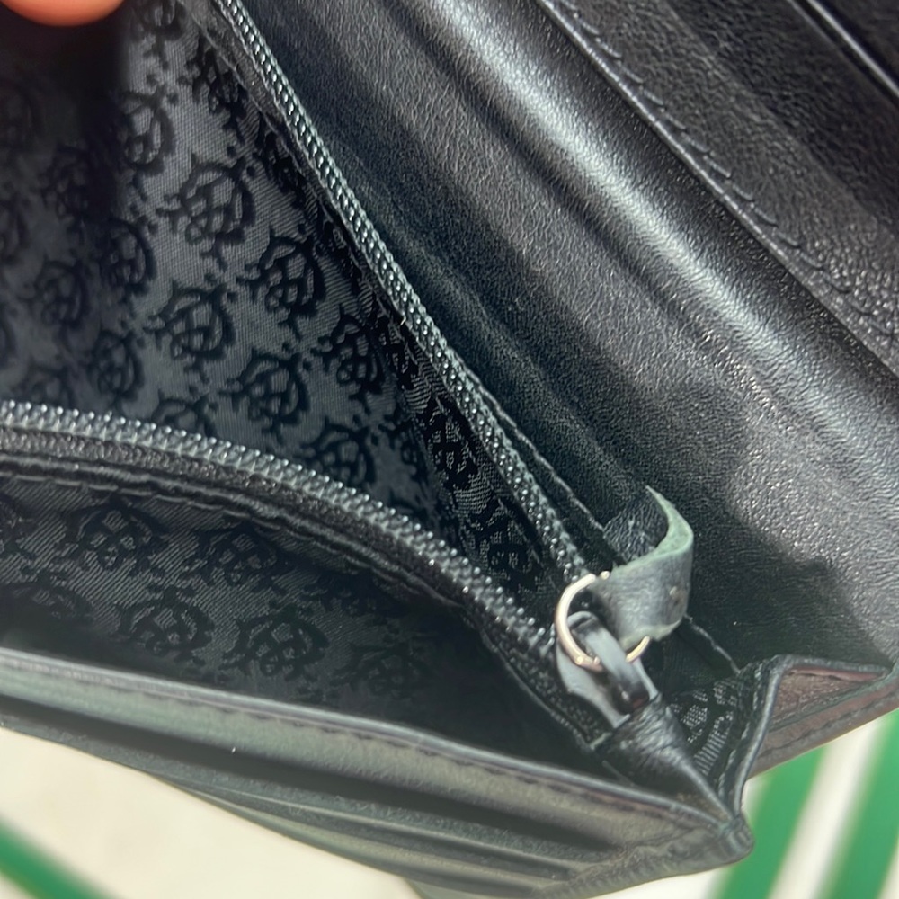 Auth. Dunhill Black Leather Long Bifold Wallet Card Bill holder Roomy Heavy duty - Picture 16 of 17
